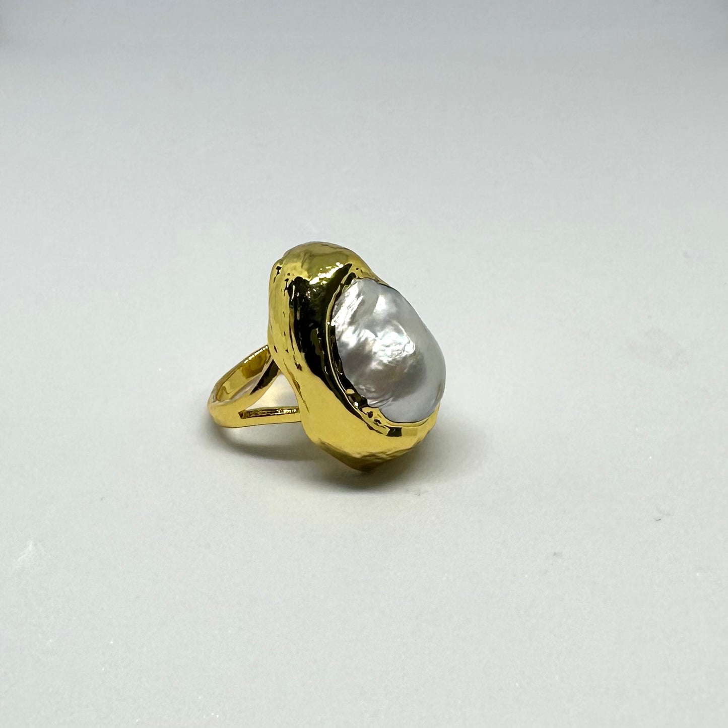 Natural Freshwater Baroque Pearl Ring