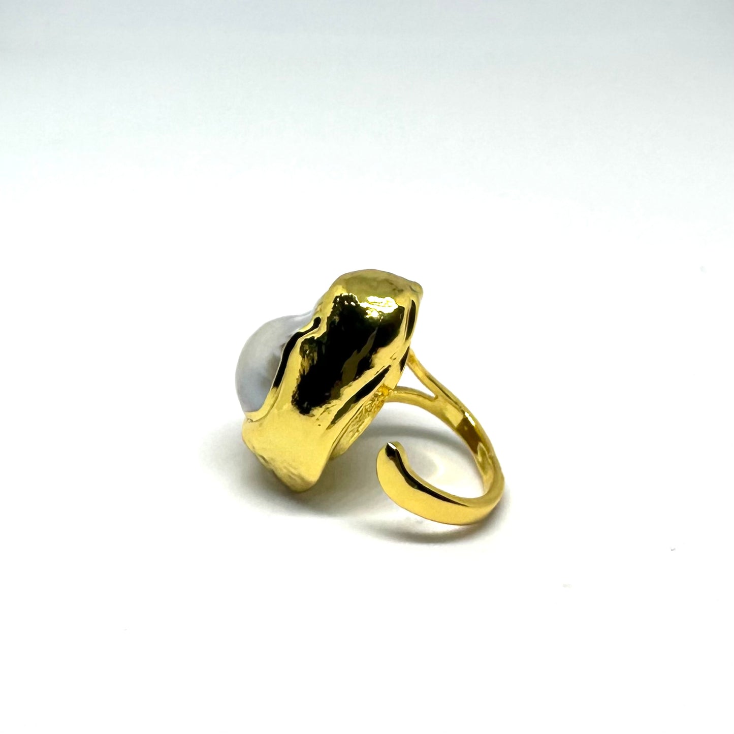 Natural Freshwater Baroque Pearl Ring