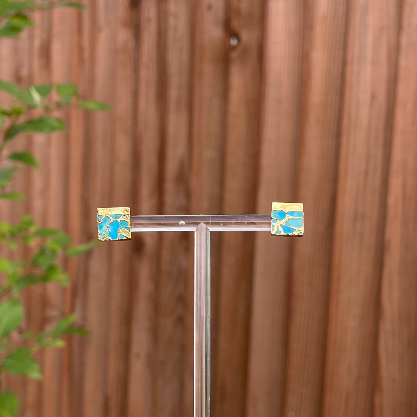 Minimalist Copper Turquoise Studs