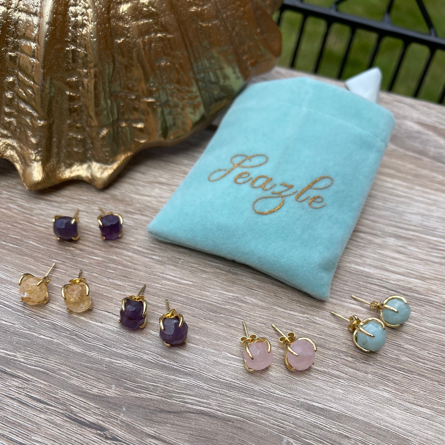 Gemstone Stud Earrings