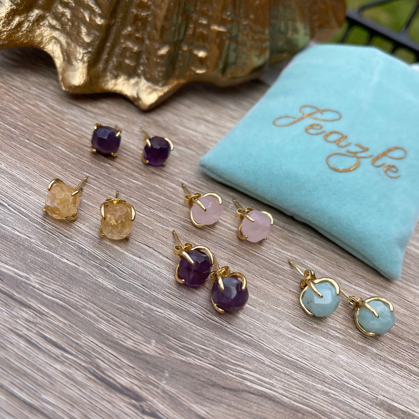 Gemstone Stud Earrings