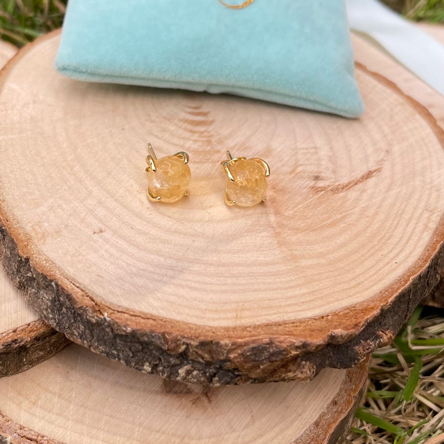 Gemstone Stud Earrings