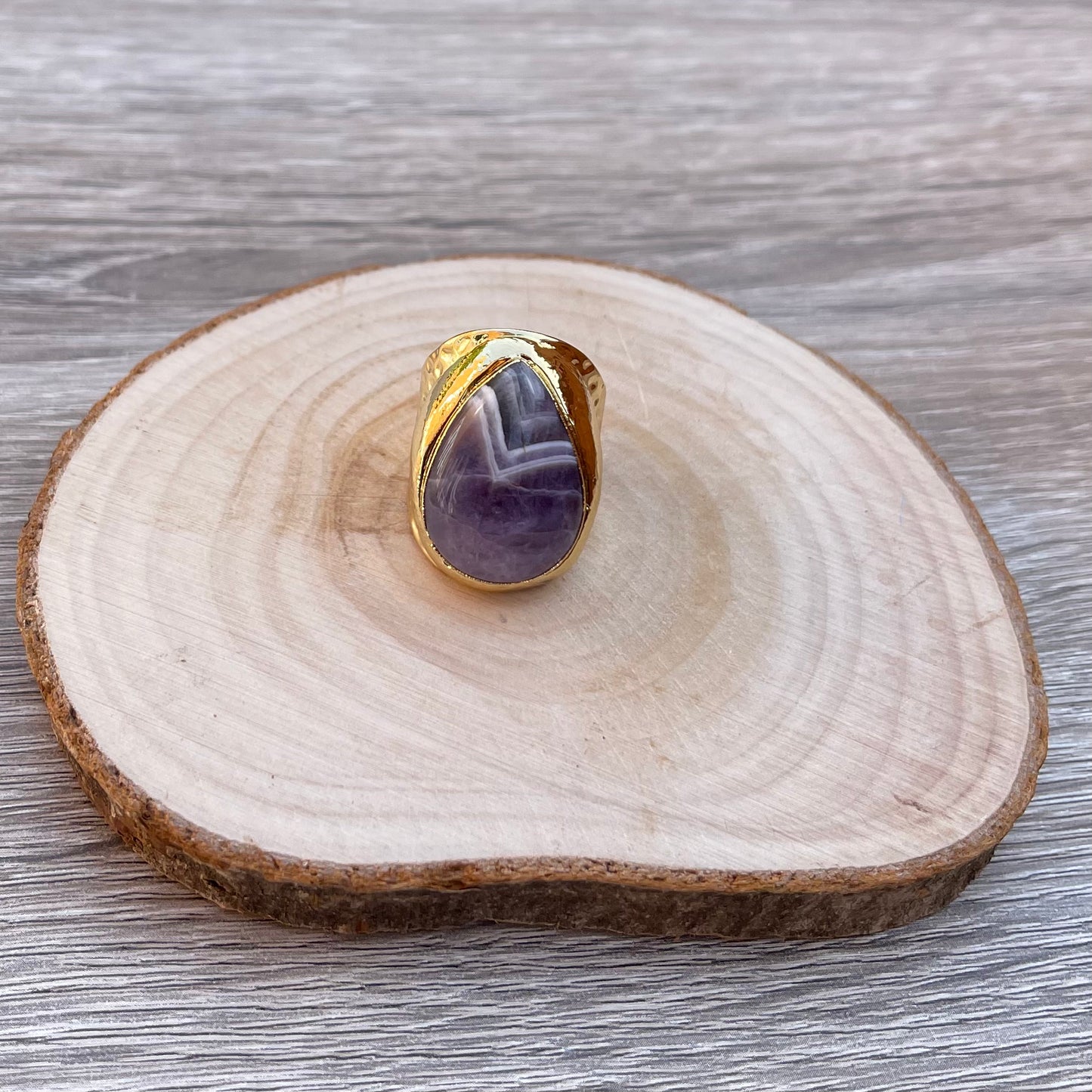 Statement Amethyst Teardrop Gemstone Ring