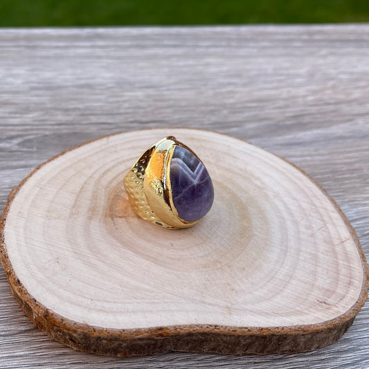 Statement Amethyst Teardrop Gemstone Ring