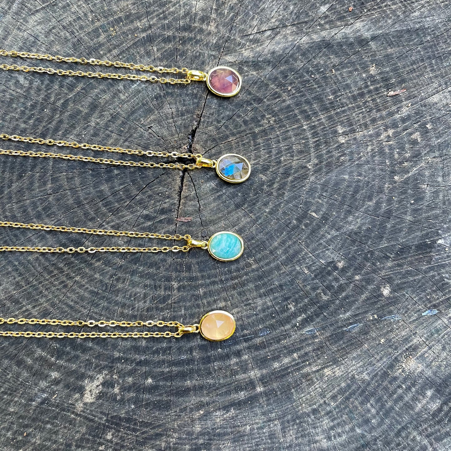 Oval Gemstone Necklace