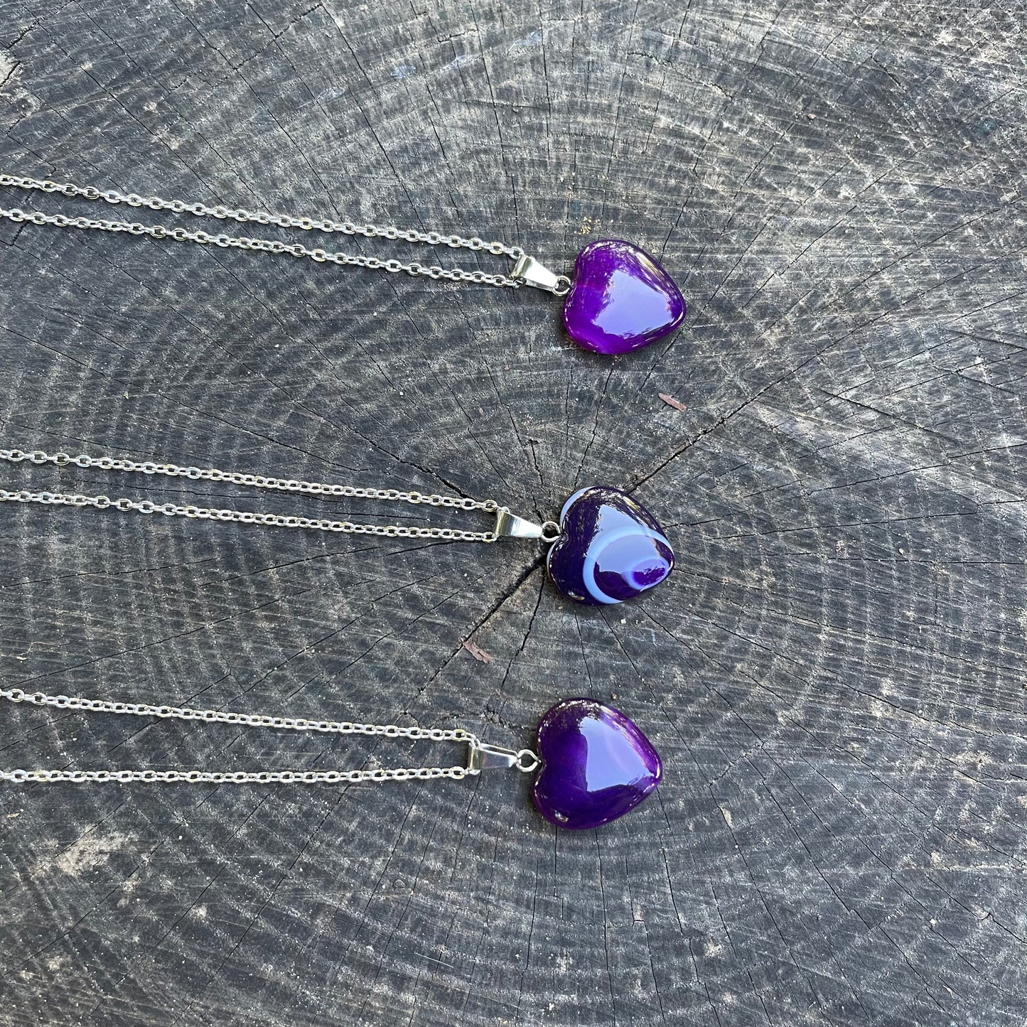Banded Purple Agate Necklace