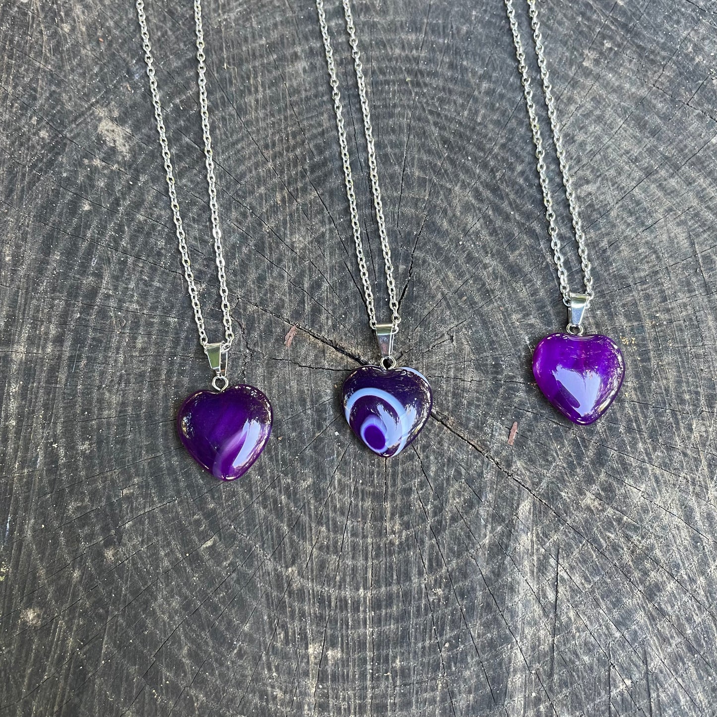 Banded Purple Agate Necklace