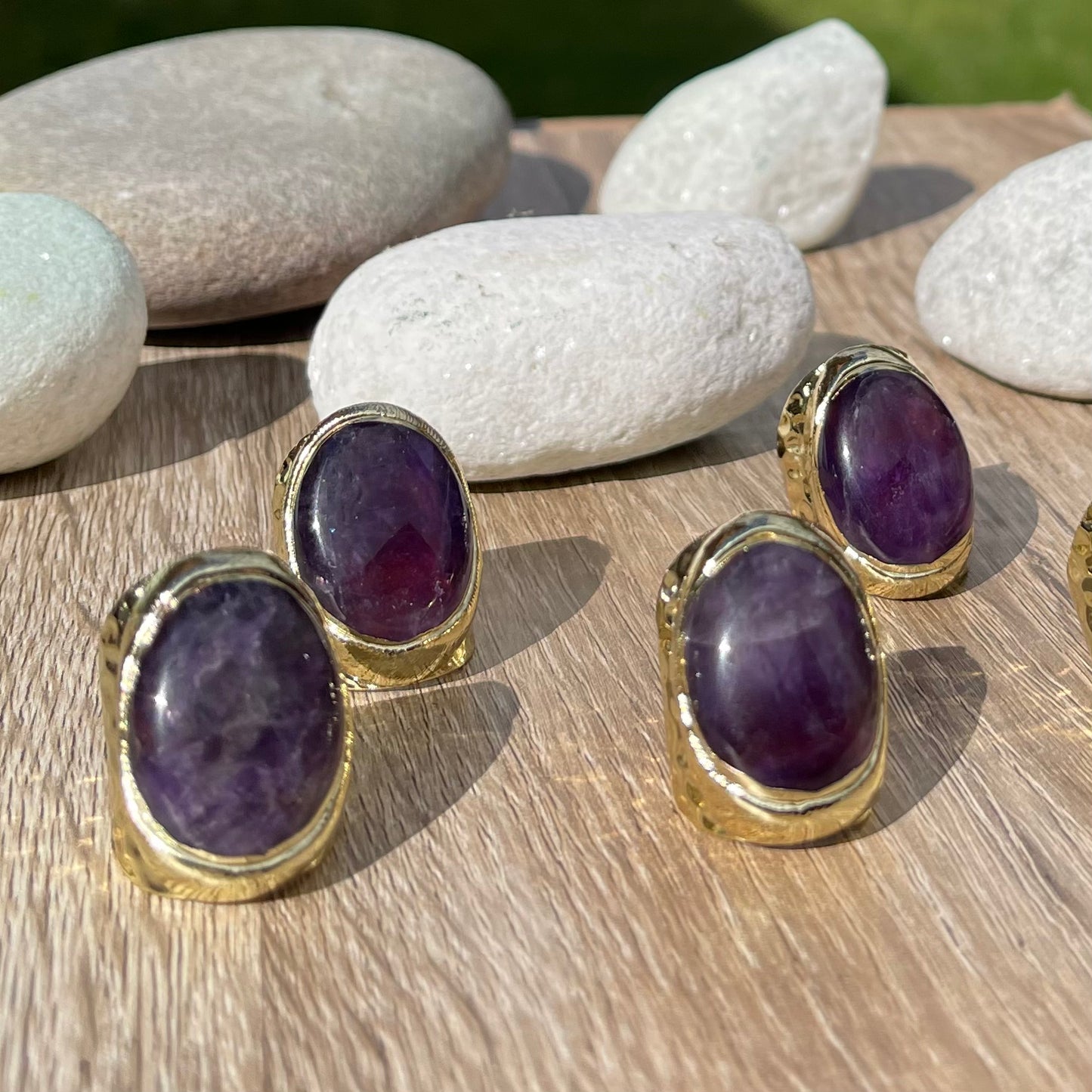 Statement Natural Amethyst Crystal Ring