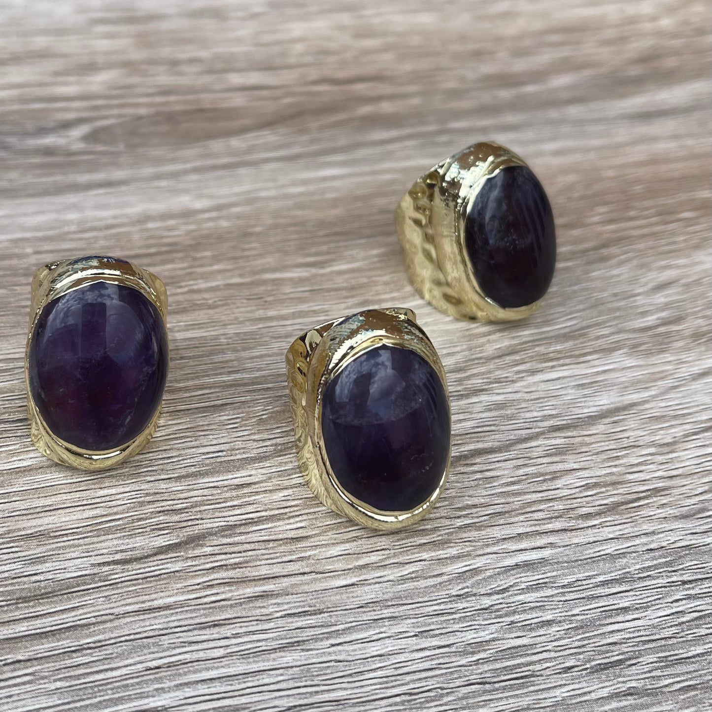 Statement Natural Amethyst Crystal Ring