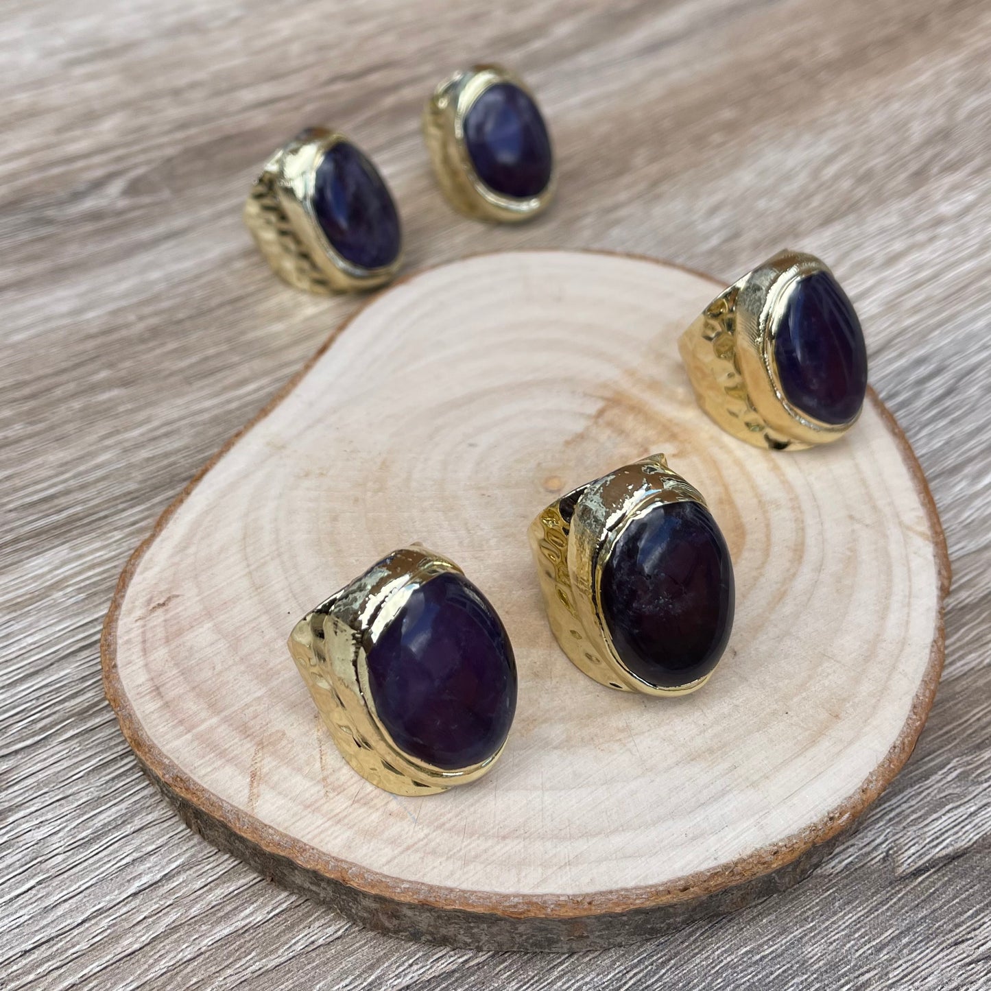Statement Natural Amethyst Crystal Ring