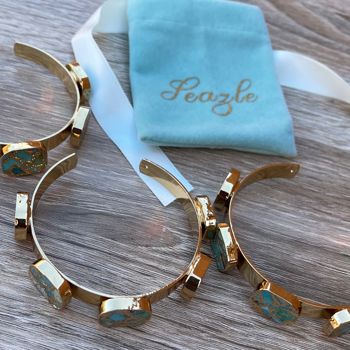 Hammered Copper Turquoise Cuff Bracelet