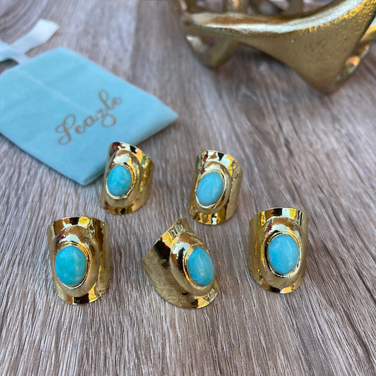 Oval Amazonite Bezel Ring