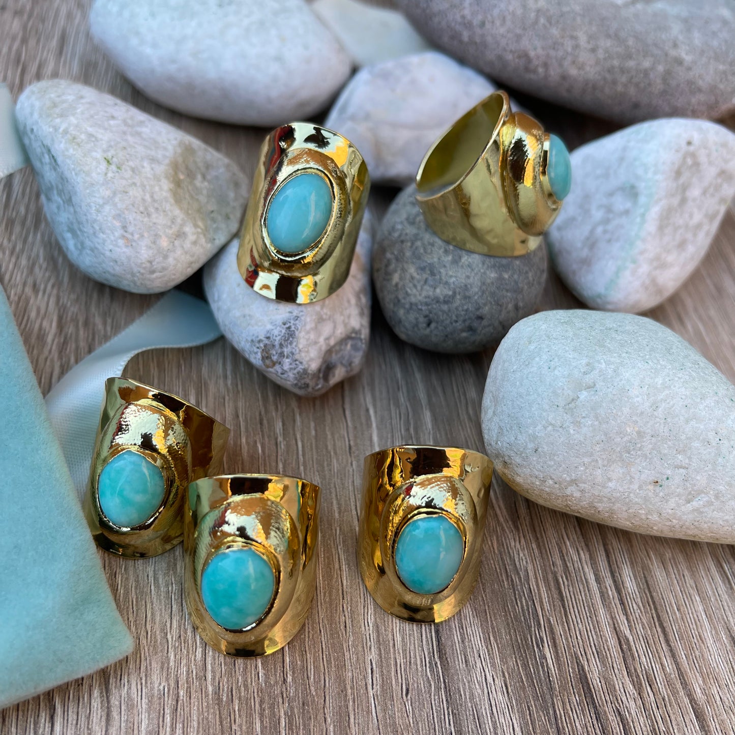 Oval Amazonite Bezel Ring