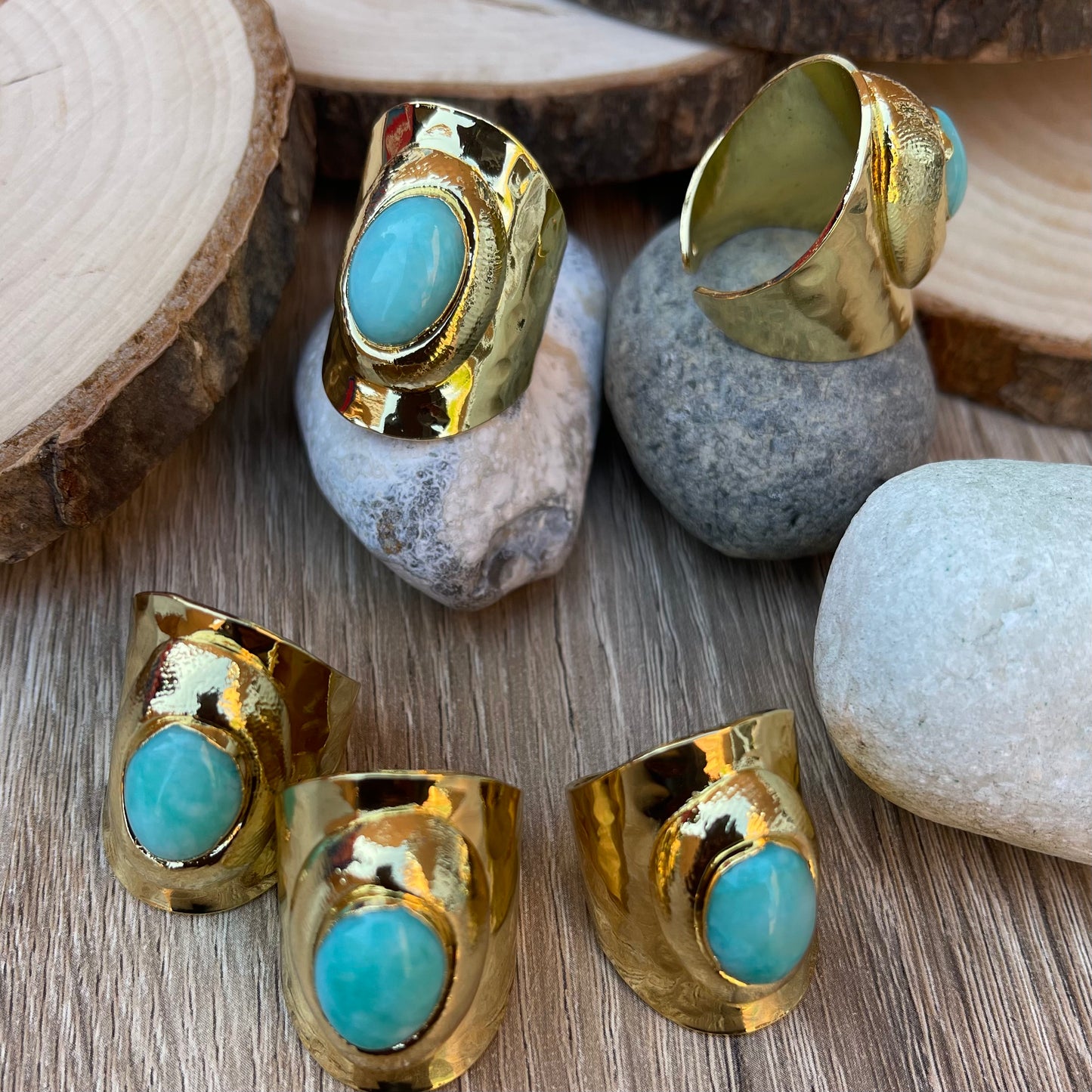Oval Amazonite Bezel Ring