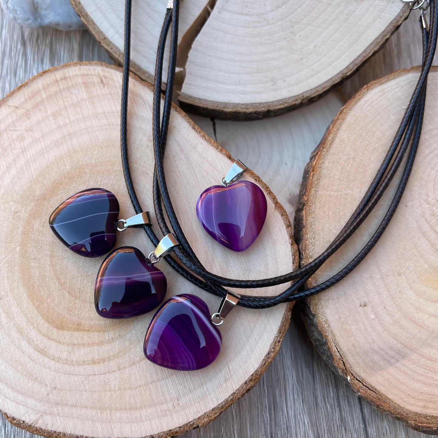 Banded Purple Agate Necklace