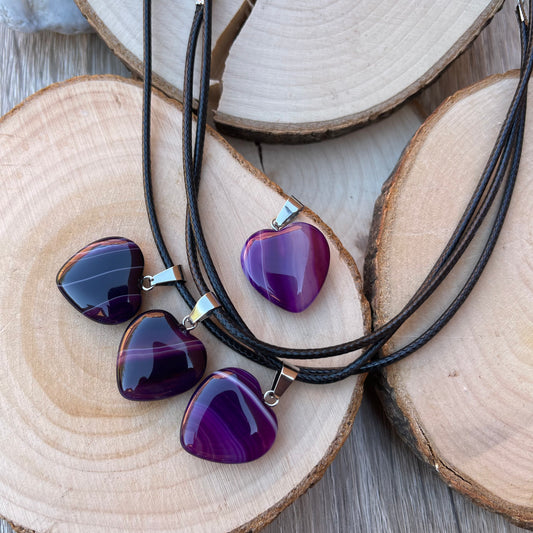 Banded Purple Agate Necklace