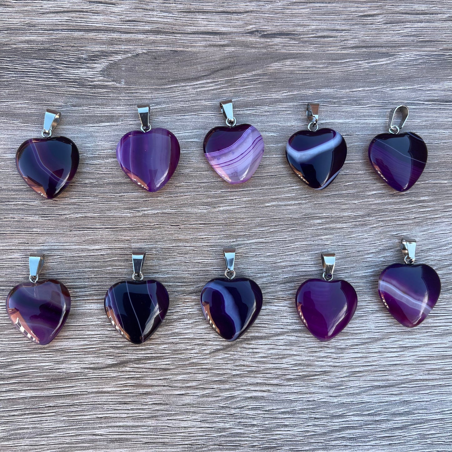 Banded Purple Agate Necklace
