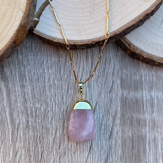 Natural Rose Quartz Necklace